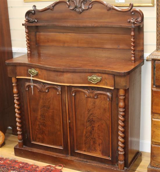 A Victorian mahogany chiffonier, W.105cm